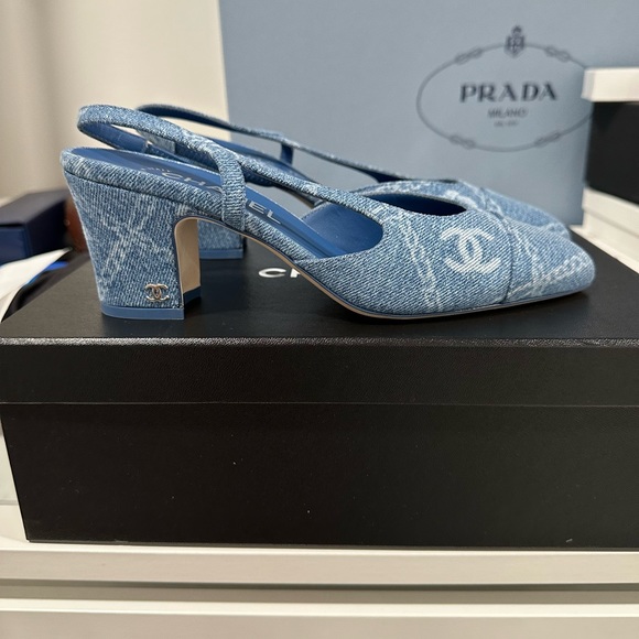 CHANEL Shoes - Chanel Denim Slingbacks